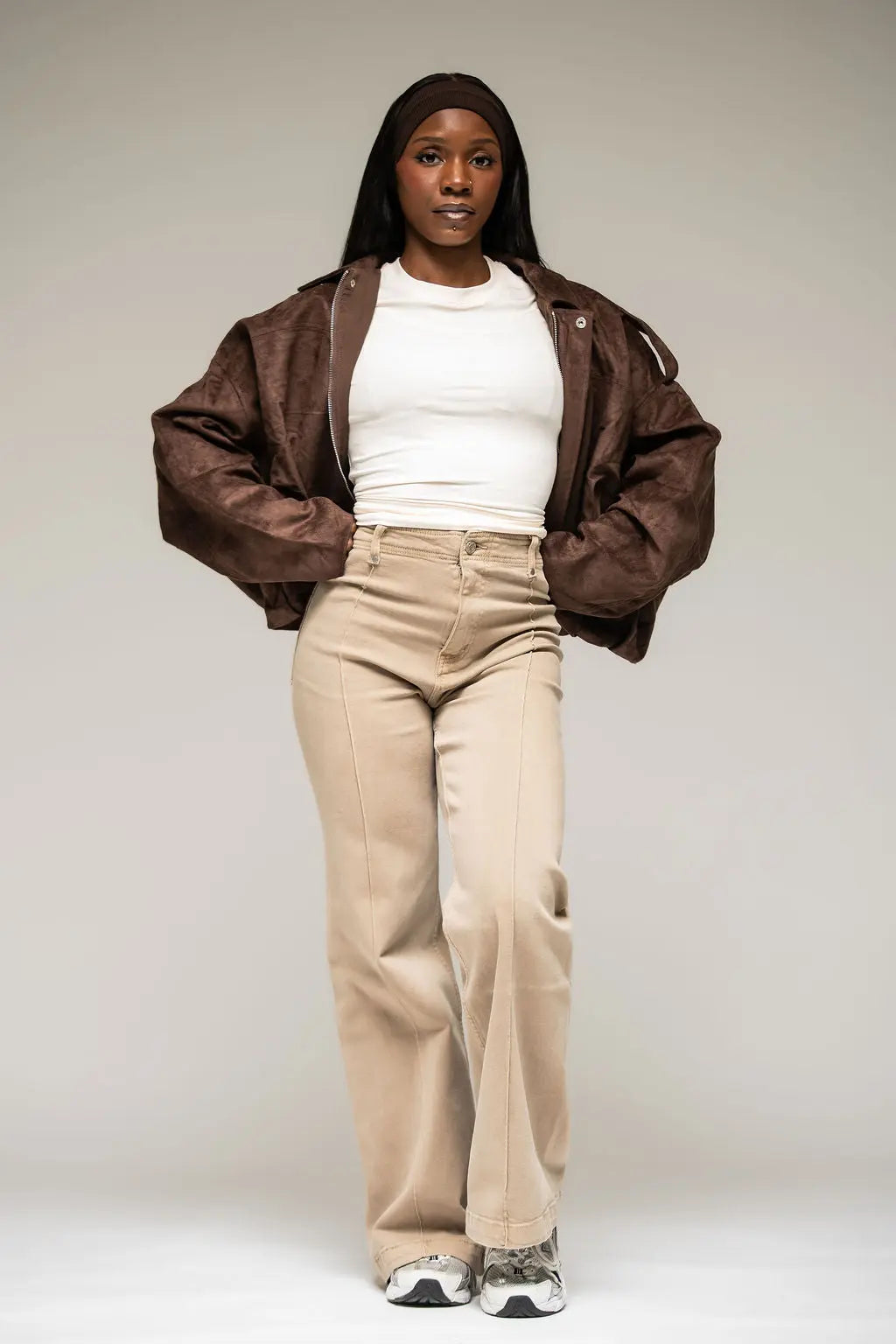 Amara Oversized Faux Suede Jacket - Shop Byxie