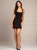 Kaia Sequin Lace-Back Mini Dress - Black Shop Byxie