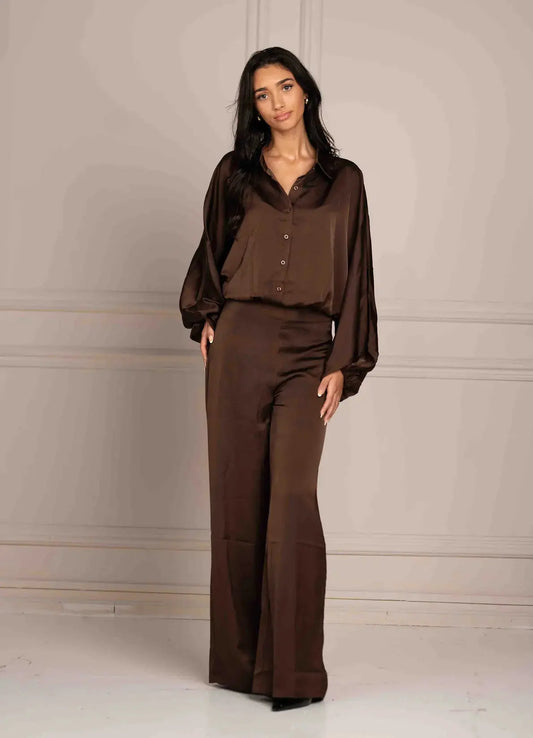 Bubble Hem Satin Blouse Shop Byxie