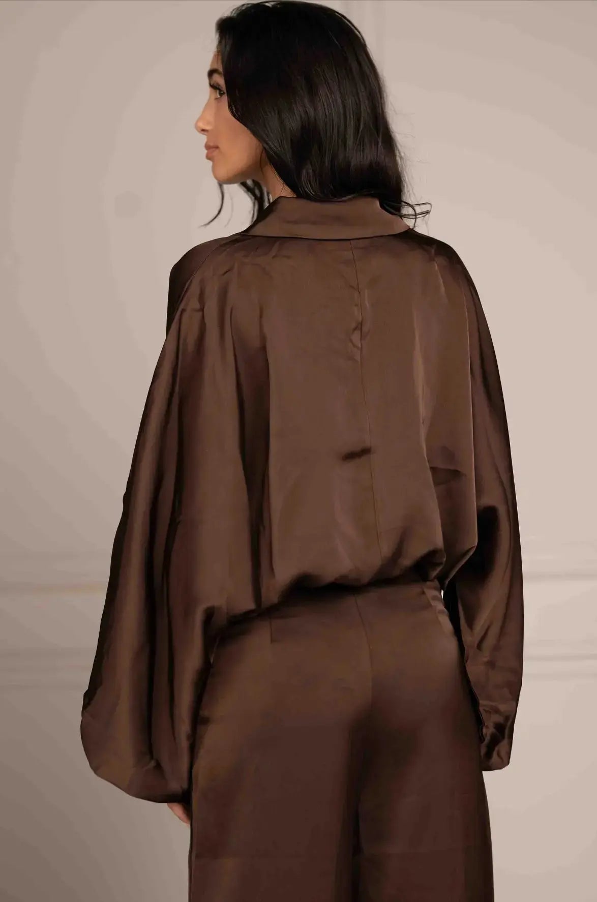 Bubble Hem Satin Blouse Shop Byxie