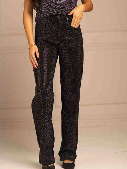 Soraya Diamanté Straight Jeans Shop Byxie