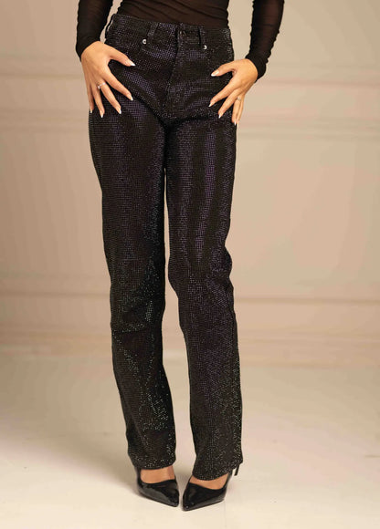 Soraya Diamanté Straight Jeans Shop Byxie