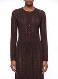 Sylvie Rhinestone Knit Cardigan & Skirt Set - Brown Shop Byxie
